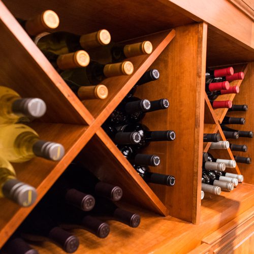 Well-stocked wine cellar